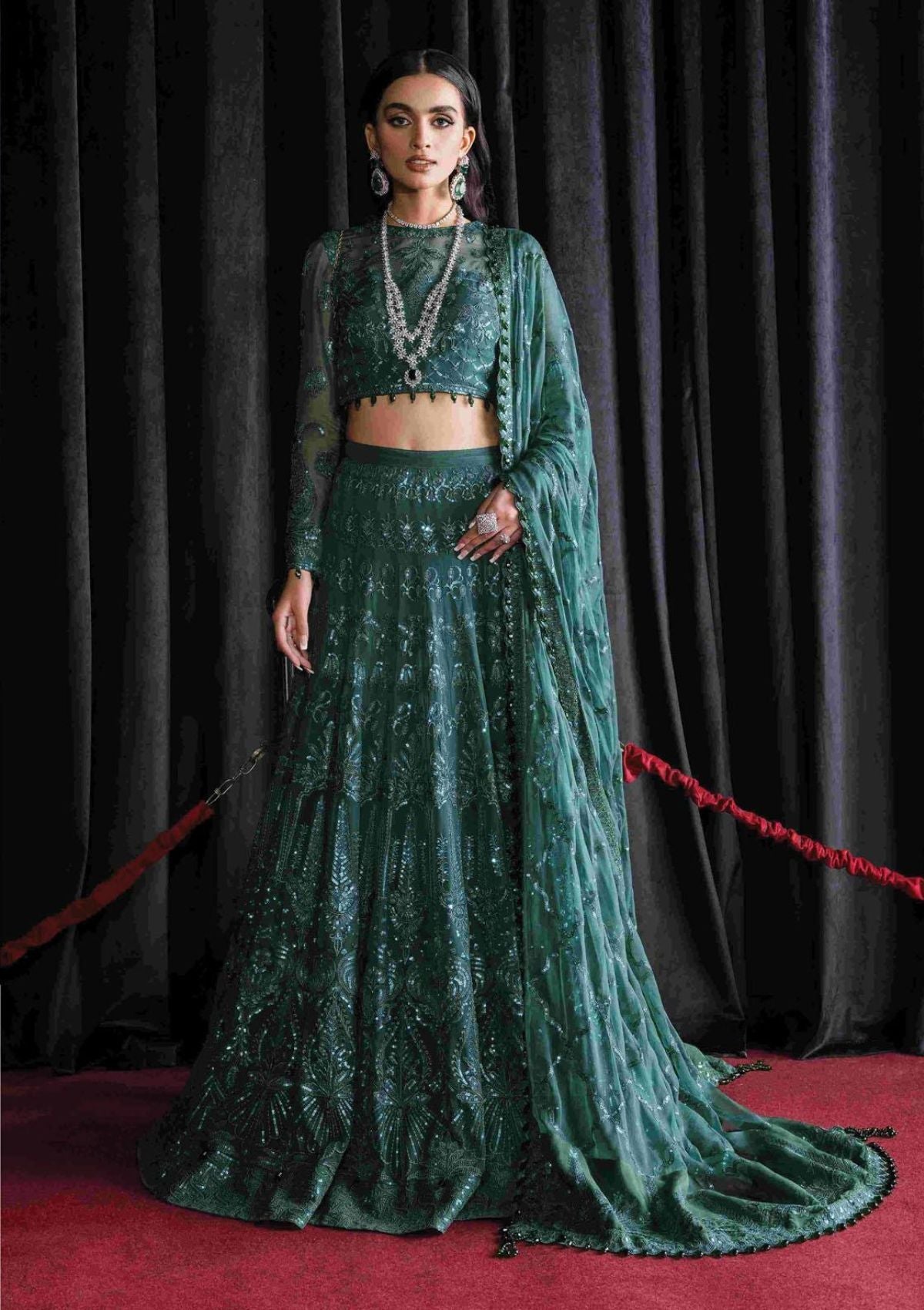 Imperial Ivy - Scarlet - Festive Collection 2023 - Shahana Collection UK