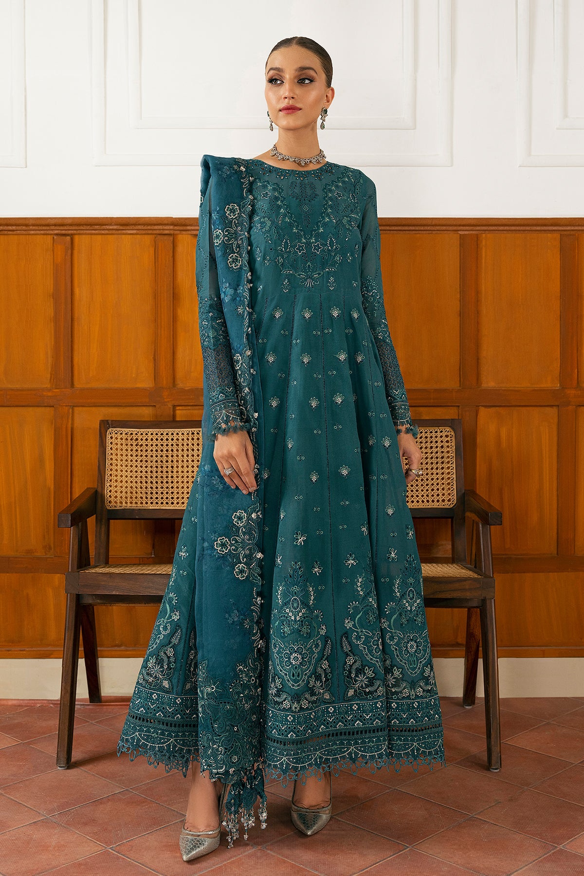 Shop Now, D02 - Embroidered Swiss Lawn 2023 - Baroque - Shahana Collection UK - Wedding and Bridal Party Dresses