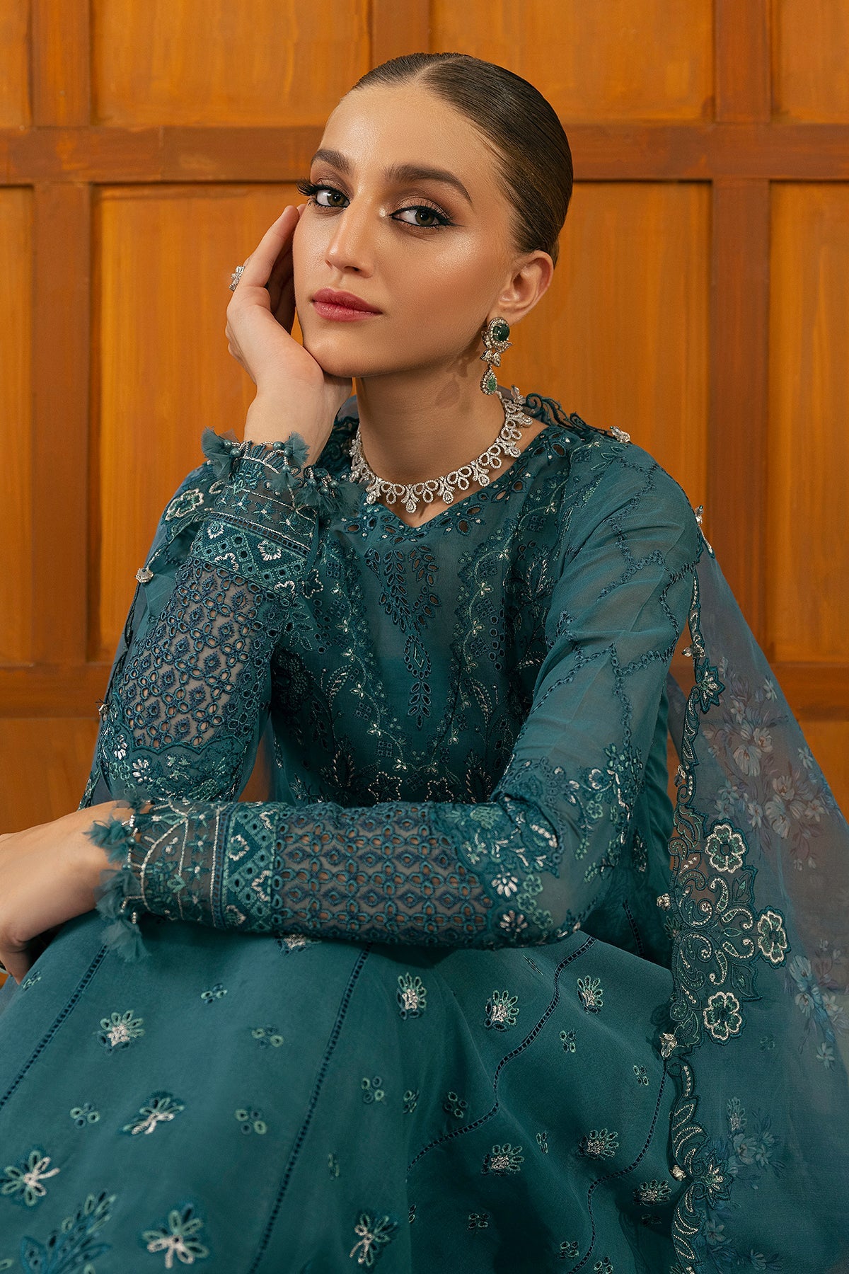 Shop Now, D02 - Embroidered Swiss Lawn 2023 - Baroque - Shahana Collection UK - Wedding and Bridal Party Dresses