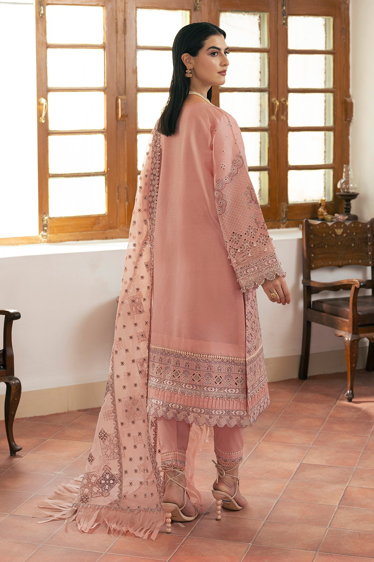 Shop Now, D-08 - Embroidered Swiss Lawn 2023 - Baroque - Shahana Collection UK - Wedding and Bridal Party Dresses