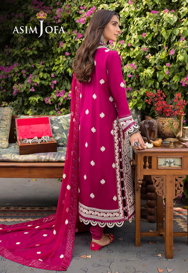 Buy Now- D#18 Silk Lawn - Shadow Work Collection 2023 - Shahana Collection UK - Asim Jofa - Wedding and Bridal party dresses
