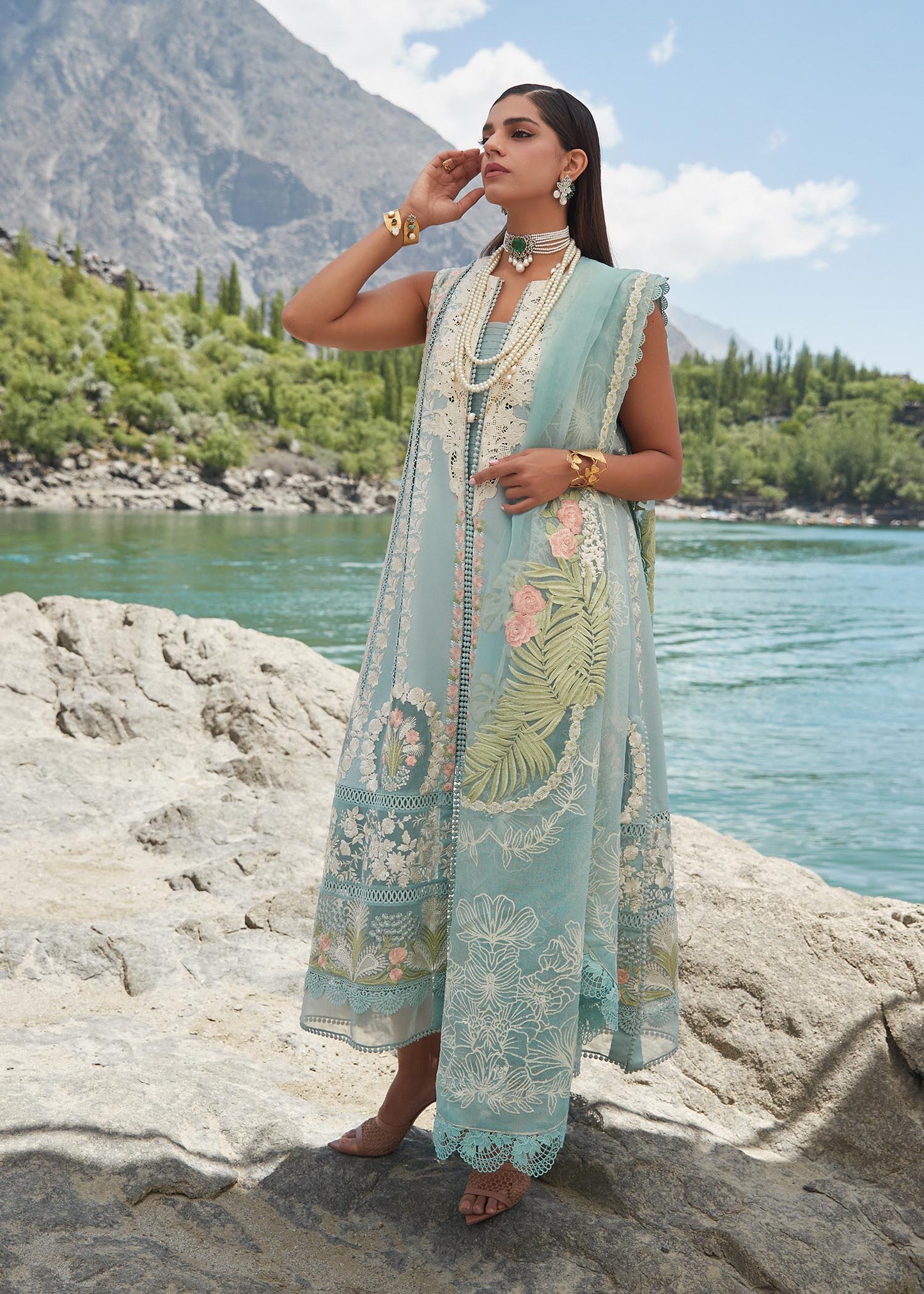 Shop Now, Chikkankari Affair D2A - Luxe Lawn by Saira Shakira 2023 - Crimson - Shahana Collection UK - Wedding and Bridal Party Dresses - Eid Edit 2023