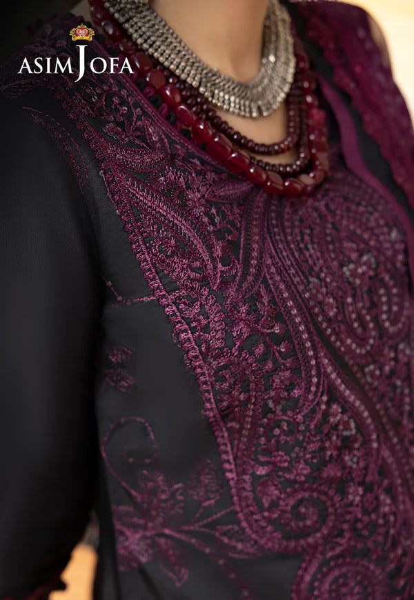 Buy Now- D#16 Silk Lawn - Shadow Work Collection 2023 - Shahana Collection UK - Asim Jofa - Wedding and Bridal party dresses