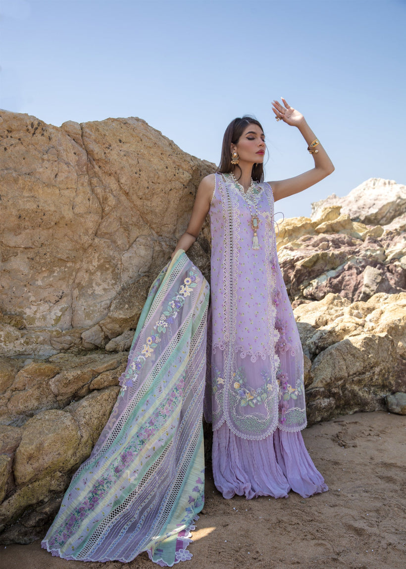 Buy Now, Summer Rosettes - 2B - Crimson Luxury Lawn 2023 - Saira Shakira - Shahana Collection UK - Wedding and Bridal Party Dresses