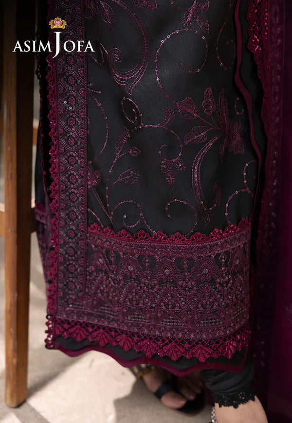Buy Now- D#16 Silk Lawn - Shadow Work Collection 2023 - Shahana Collection UK - Asim Jofa - Wedding and Bridal party dresses