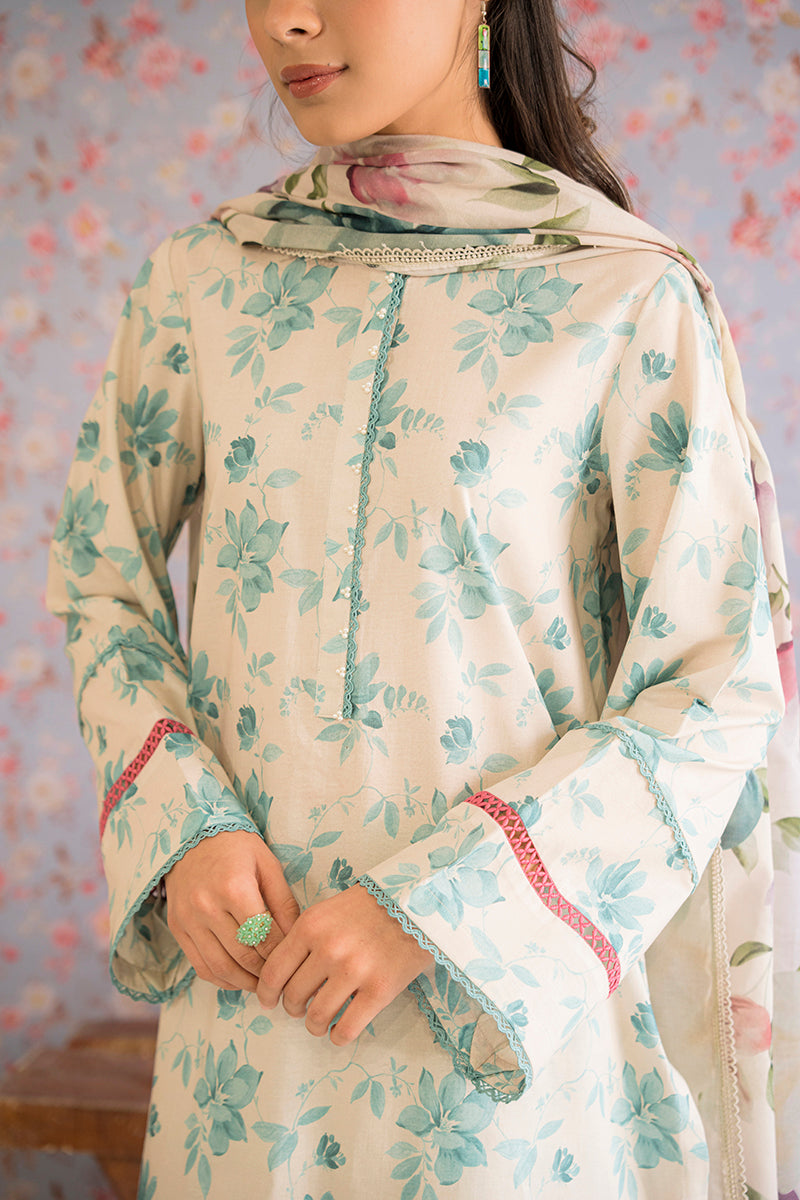 Buy Now - Blue Mist - Petals and Prints - Lawn Collection 2023 - Cross Stitch - Shahana Collection UK - Wedding and Bridal Party Dresses