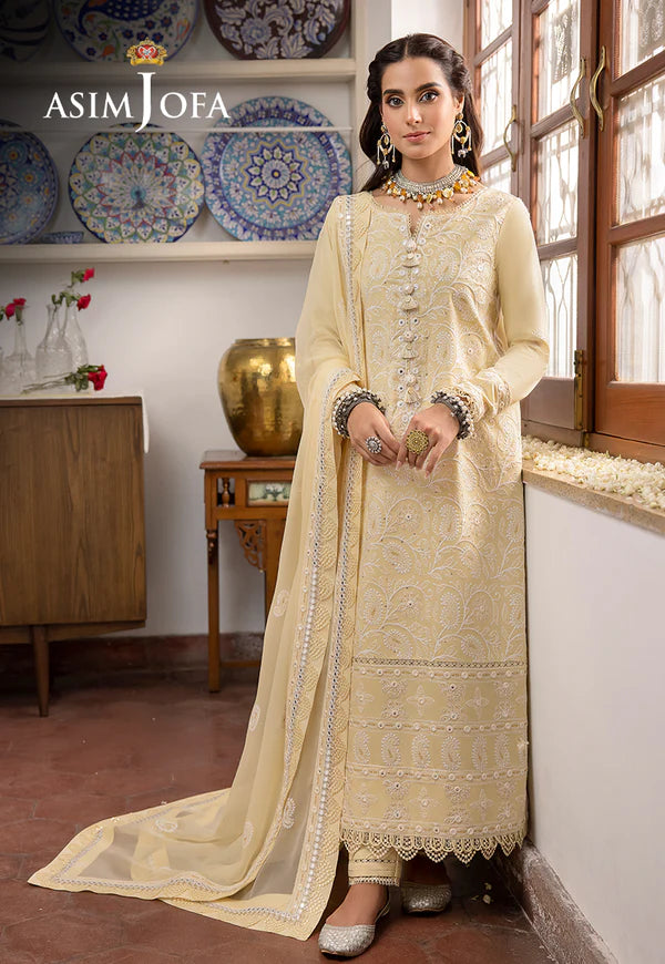 Buy Now- D#09 Silk Lawn - Shadow Work Collection 2023 - Shahana Collection UK - Asim Jofa - Wedding and Bridal party dresses