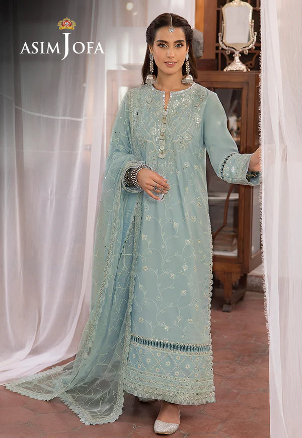 Buy Now- D#12 Silk Lawn - Shadow Work Collection 2023 - Shahana Collection UK - Asim Jofa - Wedding and Bridal party dresses