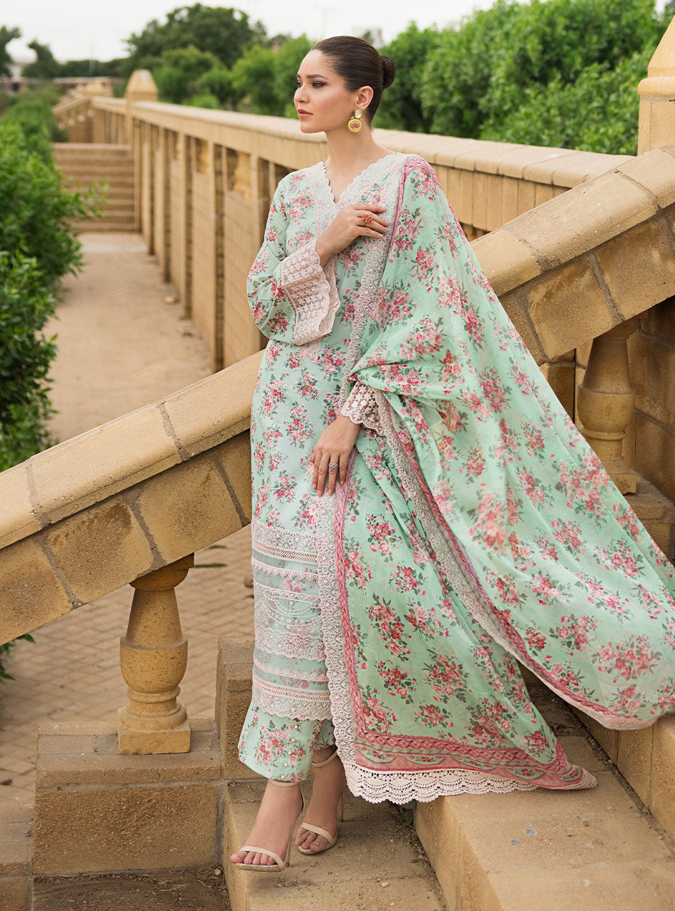 Buy Now, 6A AABROO - Luxury Eid Lawn by Zainab Chottani 2023 - Shahana Collection UK - Zainab Chottani in UK