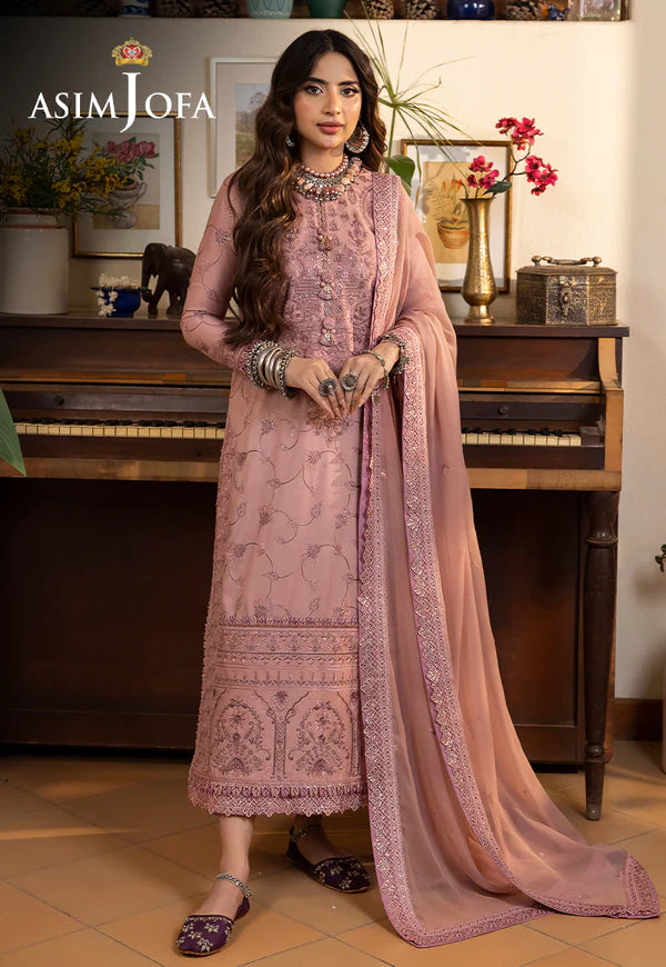 Buy Now- D#01 Silk Lawn - Shadow Work Collection 2023 - Shahana Collection UK - Asim Jofa - Wedding and Bridal party dresses