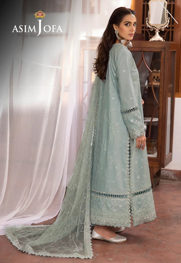 Buy Now- D#12 Silk Lawn - Shadow Work Collection 2023 - Shahana Collection UK - Asim Jofa - Wedding and Bridal party dresses