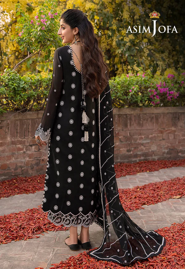 Buy Now- D#19 Silk Lawn - Shadow Work Collection 2023 - Shahana Collection UK - Asim Jofa - Wedding and Bridal party dresses