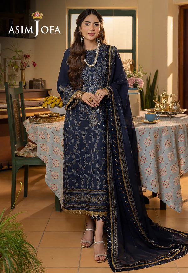 Buy Now- D#30 Silk Lawn - Shadow Work Collection 2023 - Shahana Collection UK - Asim Jofa - Wedding and Bridal party dresses