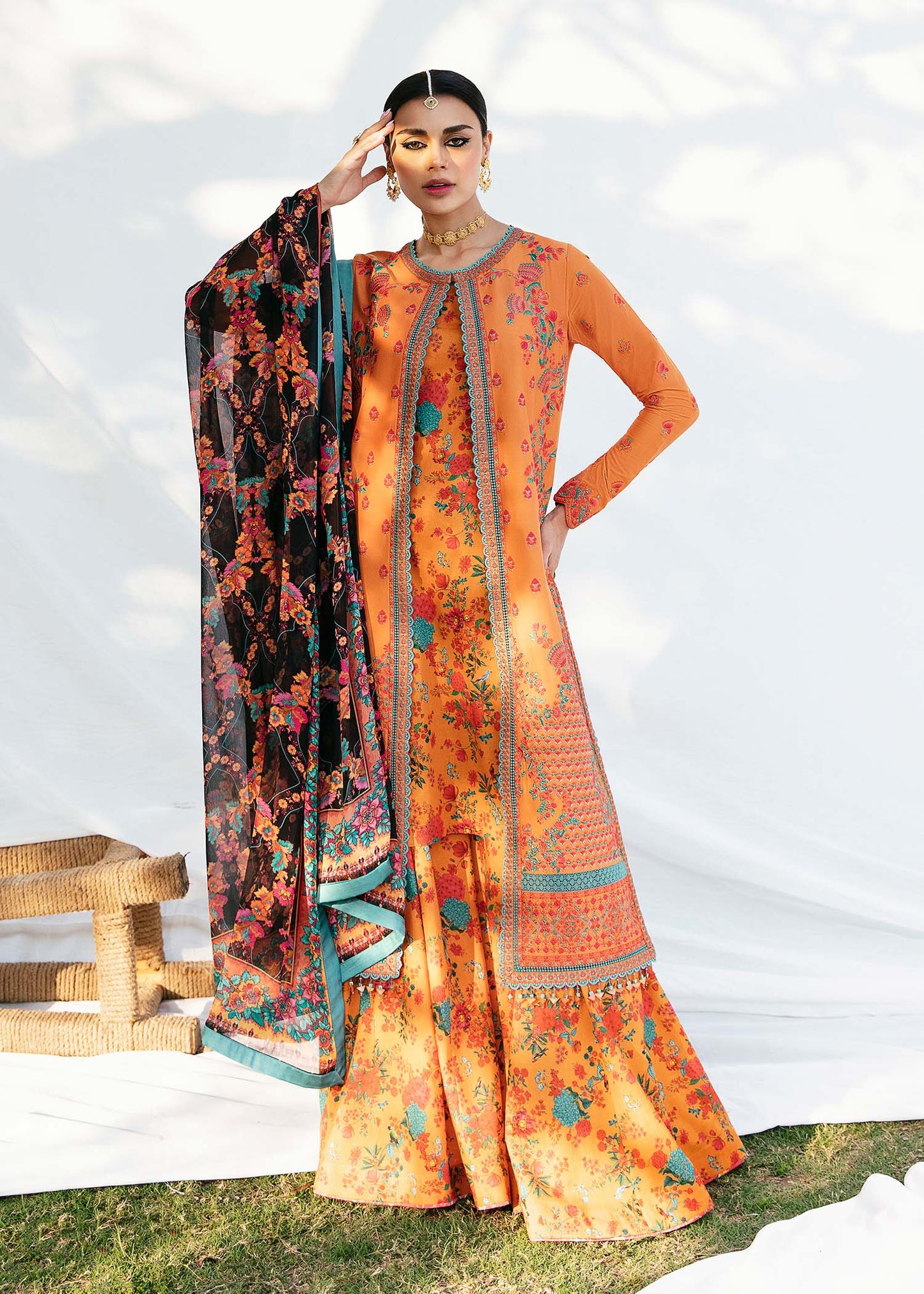 Buy Now, AFTAB - Masuam Lawn Collection'23 - Hussain Rehar - Pakistani Designer Clothes - Bridal and Party Dresses - Shahana Collection UK