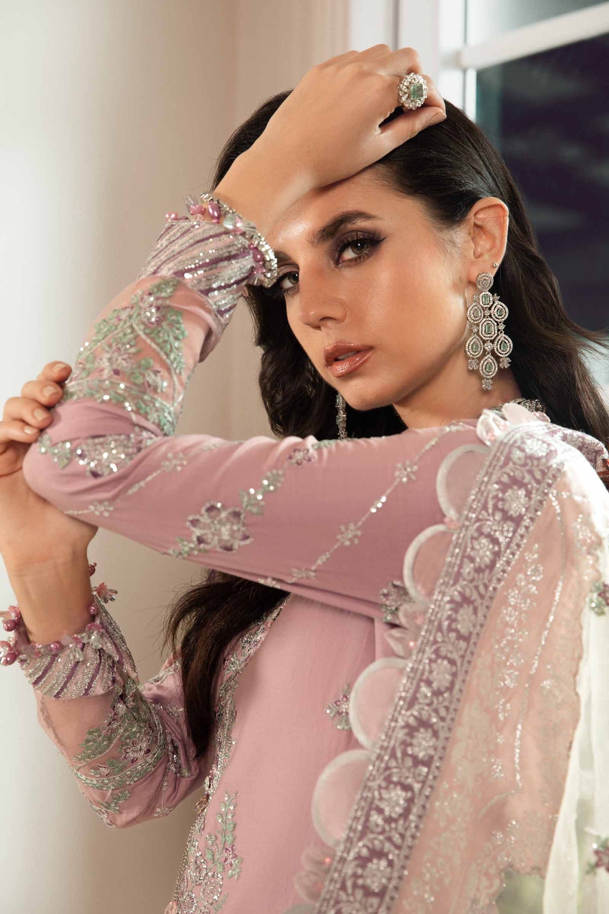Buy Now, D#10 - Mauve - Maria. B Sateen 2023 - Wedding and Bridal Party Dresses - Pakistani Festive wear - Maria. B in UK - Fall Collection'23