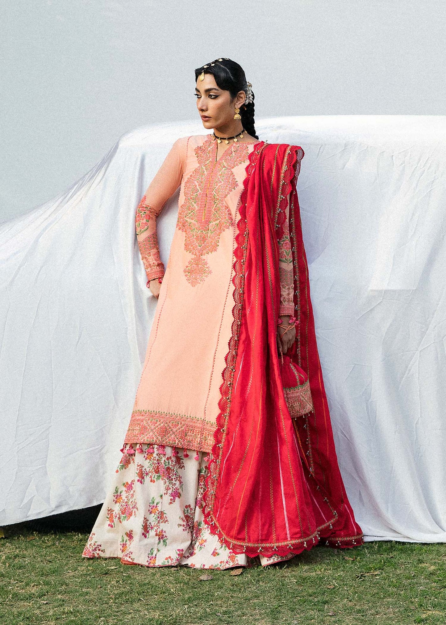 Buy Now, GULMENDI - Masuam Lawn Collection'23 - Hussain Rehar - Pakistani Designer Clothes - Bridal and Party Dresses - Shahana Collection UK
