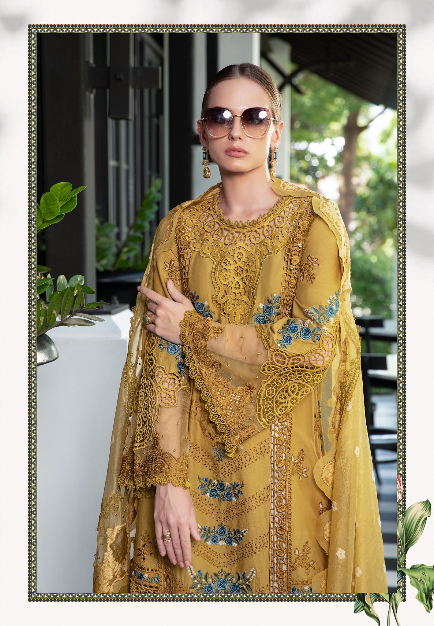 Royal Amber - Maria. B Luxury Lawn Eid 2023 - Pakistani Designer Lawn - Wedding bridal and party dresses - Shahana Collection UK - Maria B in UK