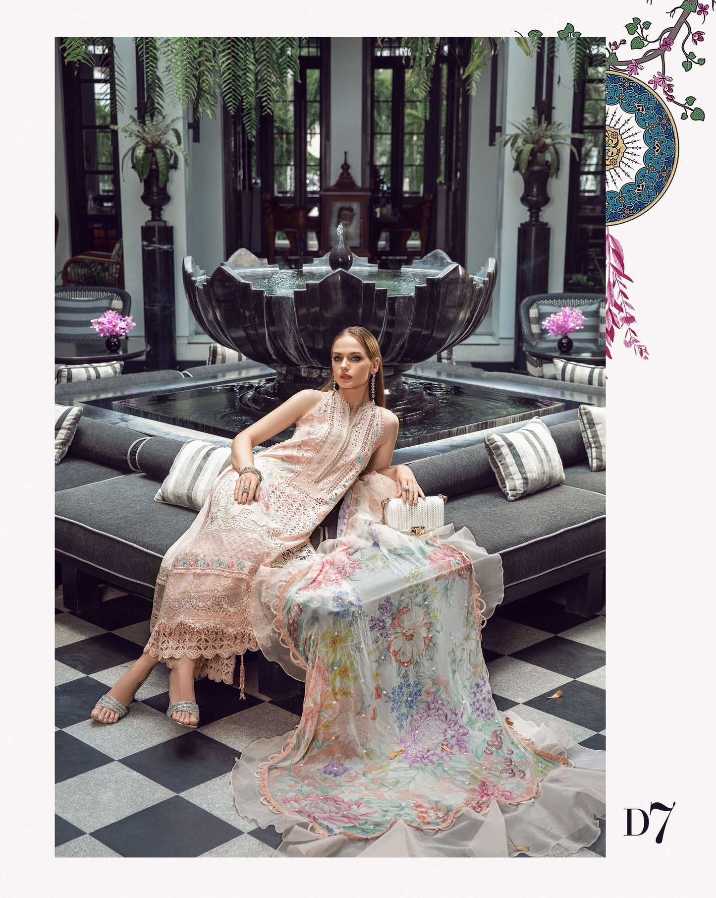 Mystic Blust - Maria. B Luxury Lawn Eid 2023 - Pakistani Designer Lawn - Wedding bridal and party dresses - Shahana Collection UK - Maria B in UK