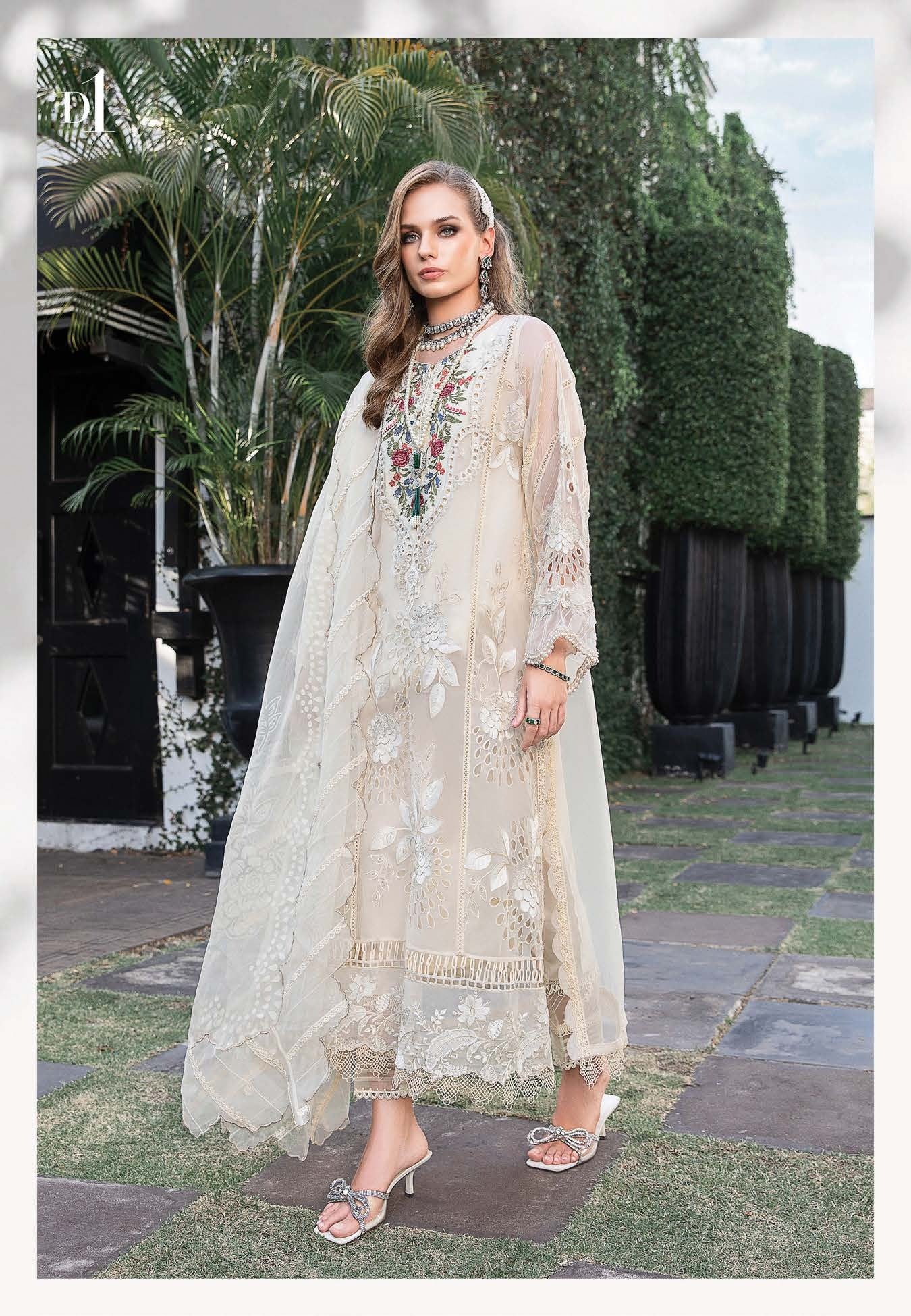 Celestial Light - Maria. B Luxury Lawn Eid 2023 - Pakistani Designer Lawn - Wedding bridal and party dresses - Shahana Collection UK - Maria B in UK