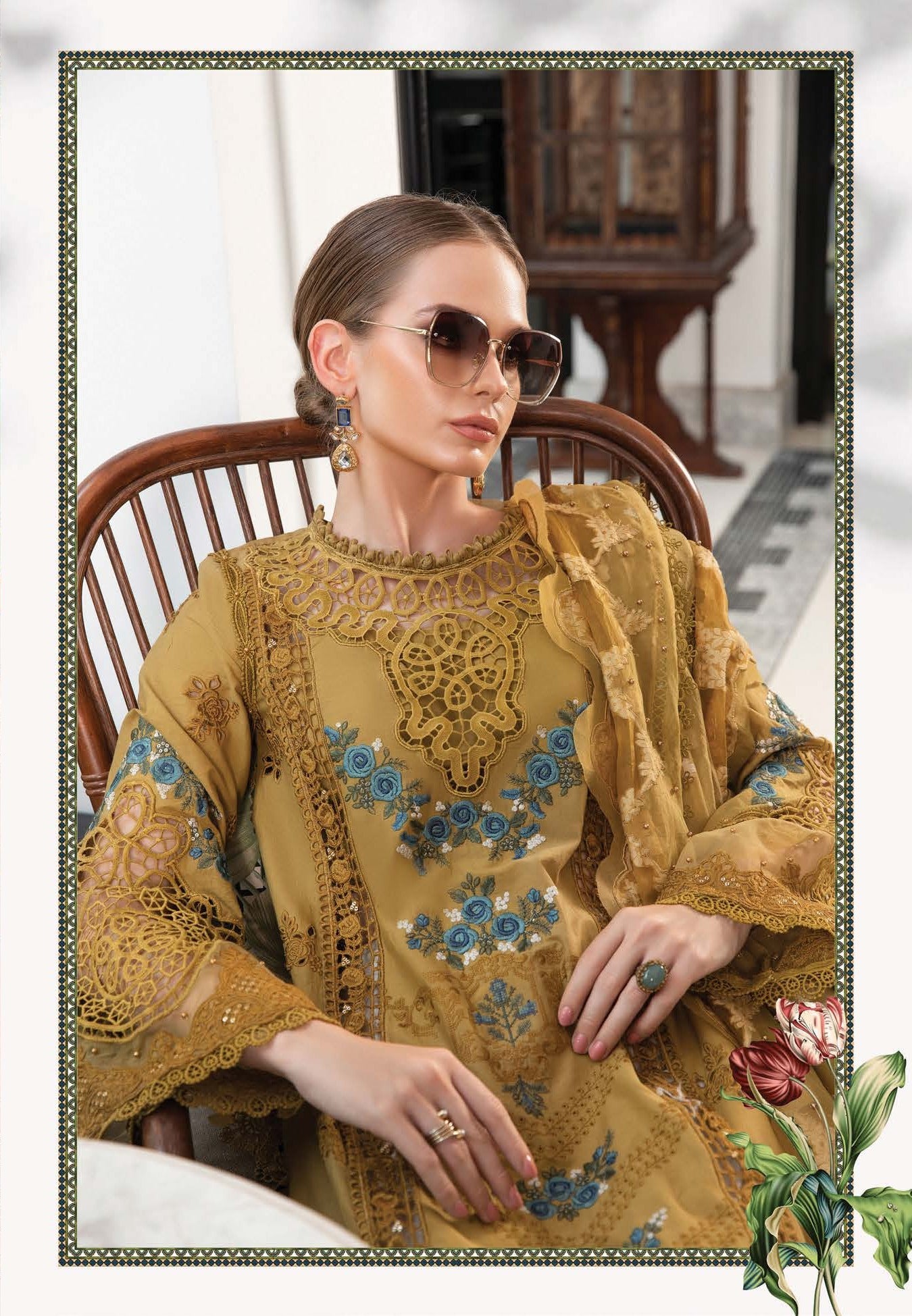 Royal Amber - Maria. B Luxury Lawn Eid 2023 - Pakistani Designer Lawn - Wedding bridal and party dresses - Shahana Collection UK - Maria B in UK