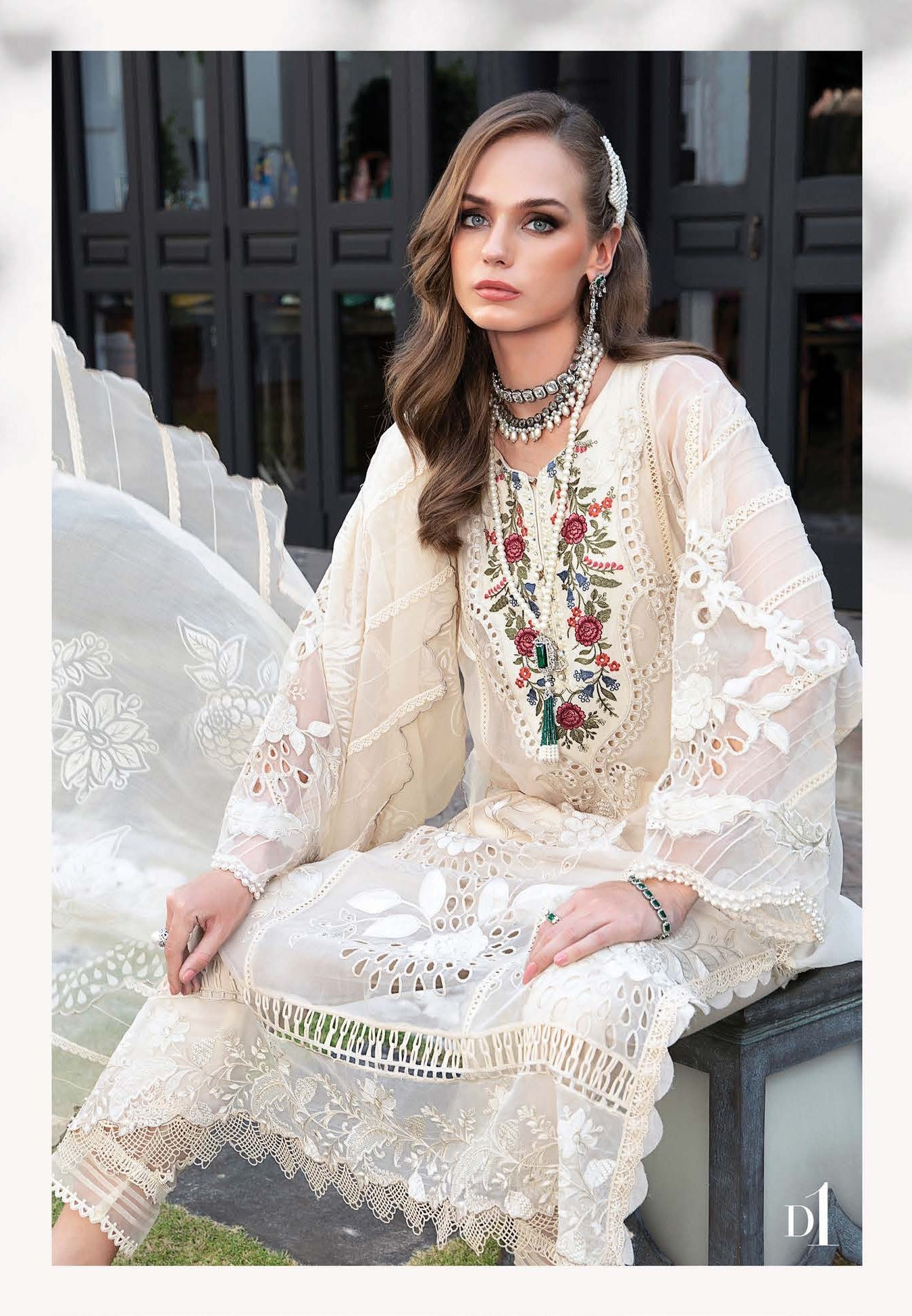 Celestial Light - Maria. B Luxury Lawn Eid 2023 - Pakistani Designer Lawn - Wedding bridal and party dresses - Shahana Collection UK - Maria B in UK