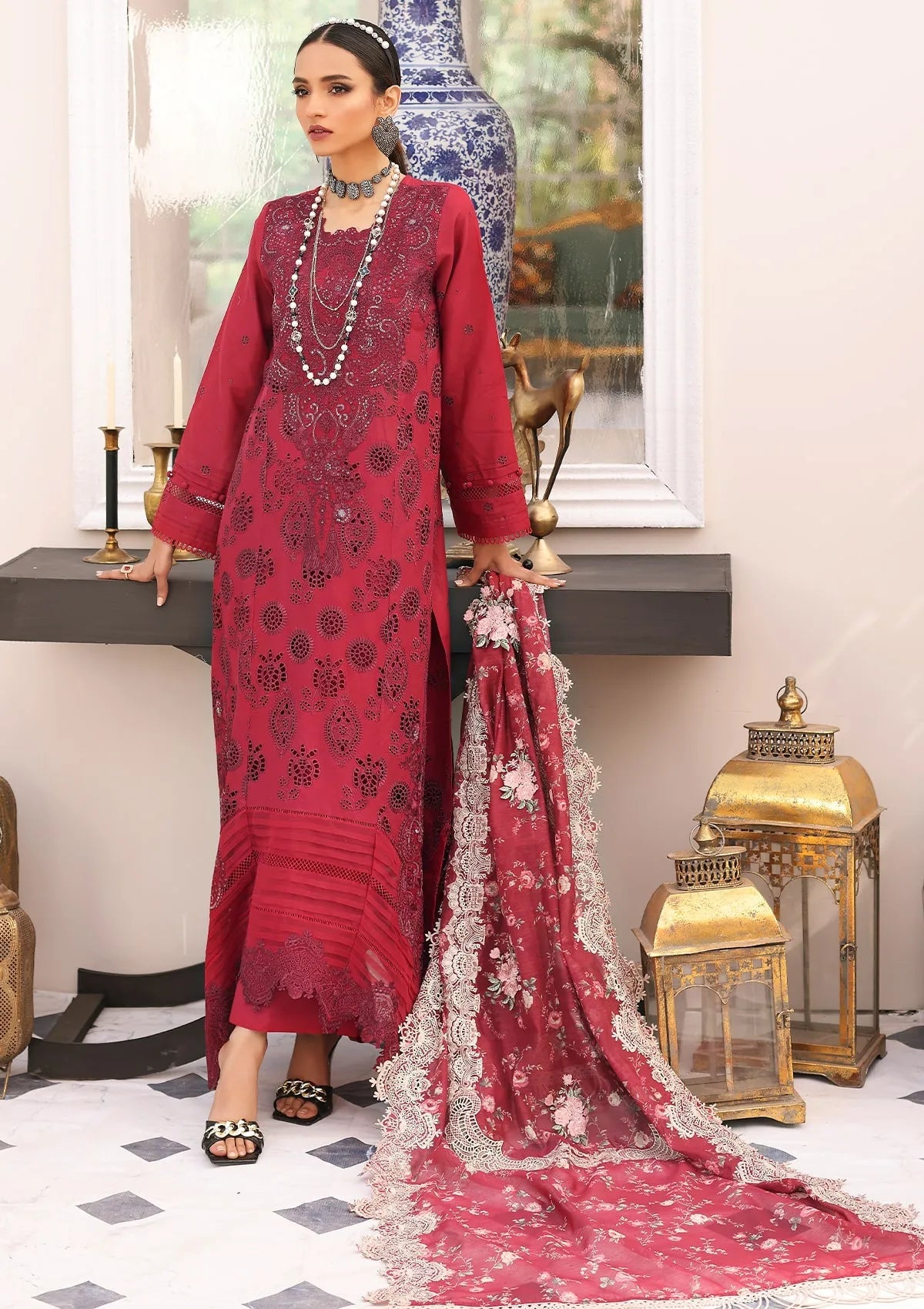 ELC- 02B - Prestige - Elaf Festive Chikankari 2023 - Shahana Collection UK - Eid 2023 - Elaf in UK