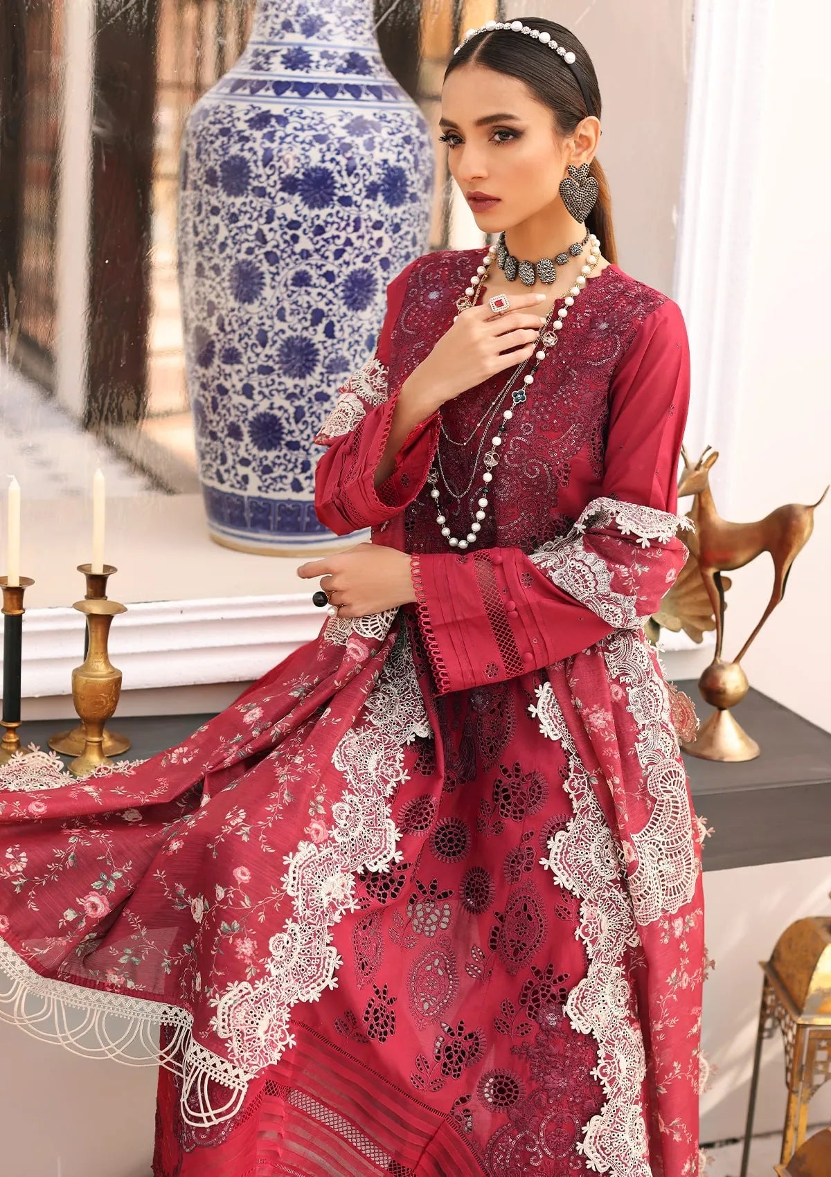 ELC- 02B - Prestige - Elaf Festive Chikankari 2023 - Shahana Collection UK - Eid 2023 - Elaf in UK