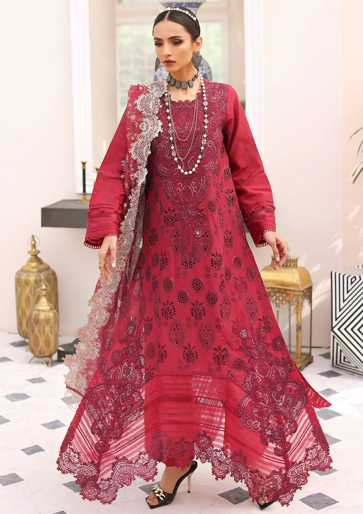 ELC- 02B - Prestige - Elaf Festive Chikankari 2023 - Shahana Collection UK - Eid 2023 - Elaf in UK