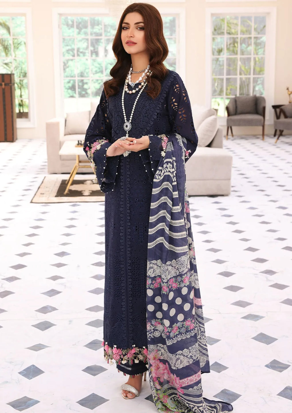 ELC- 064 -Mystique- Elaf Festive Chikankari 2023 - Shahana Collection UK - Eid 2023 - Elaf in UK