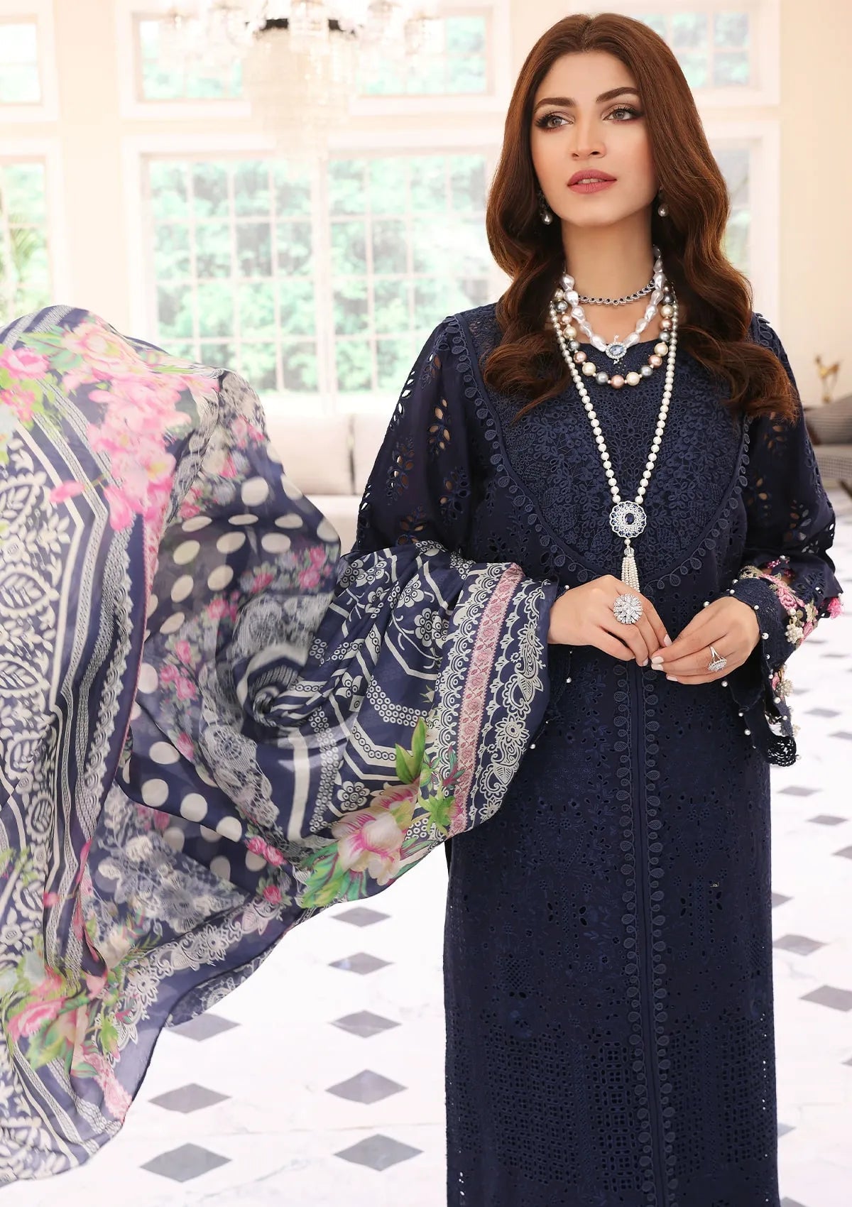 ELC- 064 -Mystique- Elaf Festive Chikankari 2023 - Shahana Collection UK - Eid 2023 - Elaf in UK