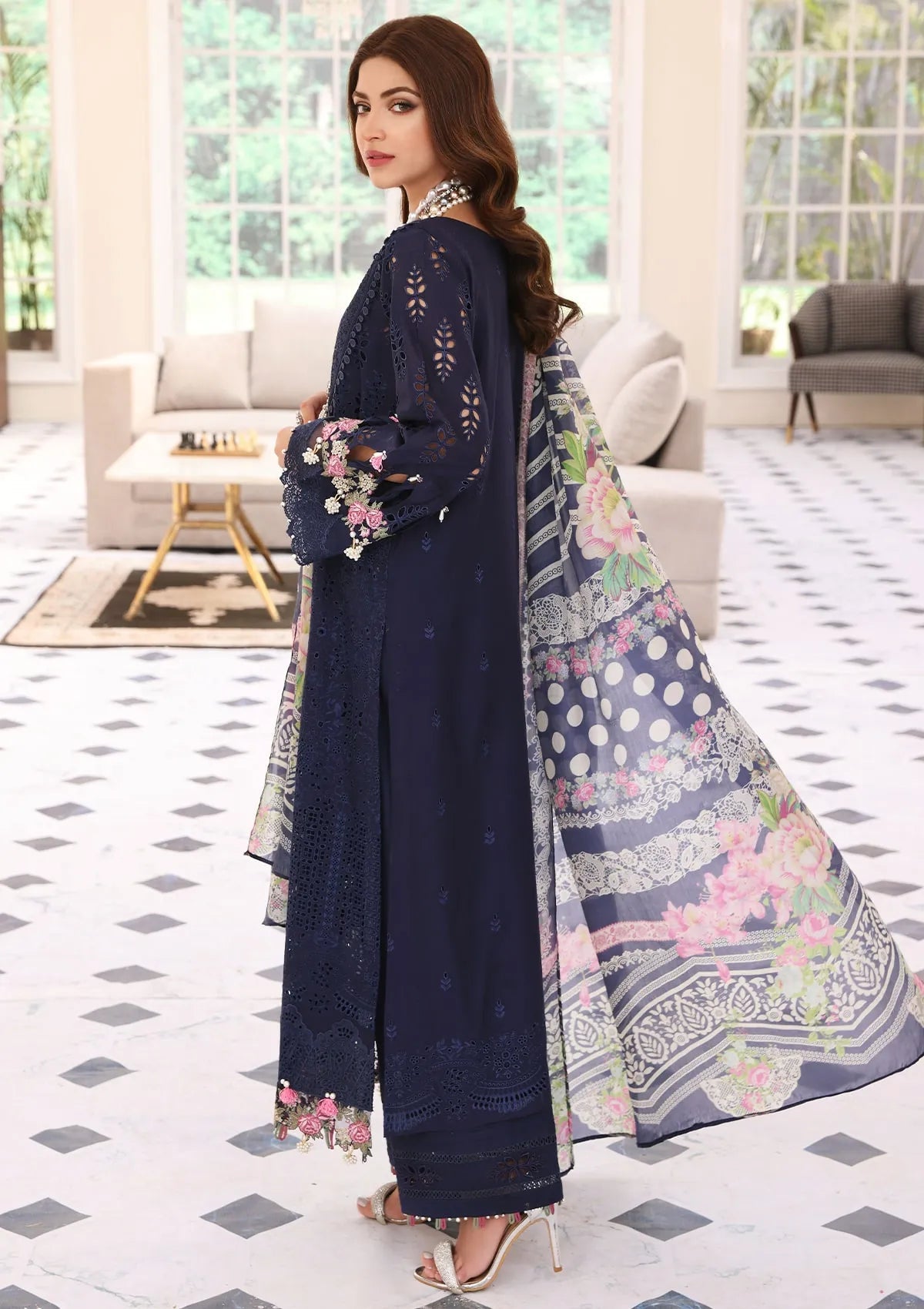 ELC- 064 -Mystique- Elaf Festive Chikankari 2023 - Shahana Collection UK - Eid 2023 - Elaf in UK