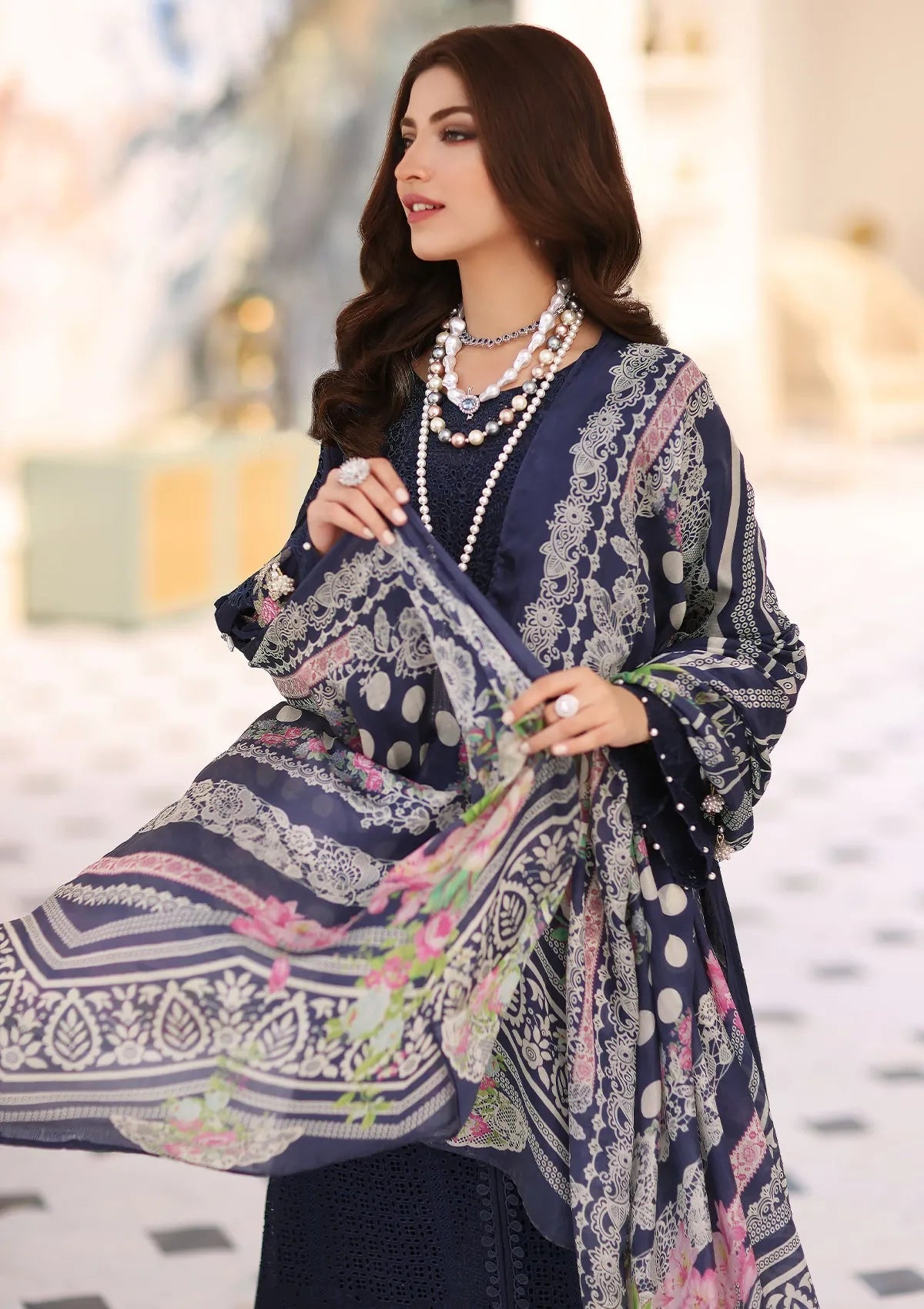ELC- 064 -Mystique- Elaf Festive Chikankari 2023 - Shahana Collection UK - Eid 2023 - Elaf in UK