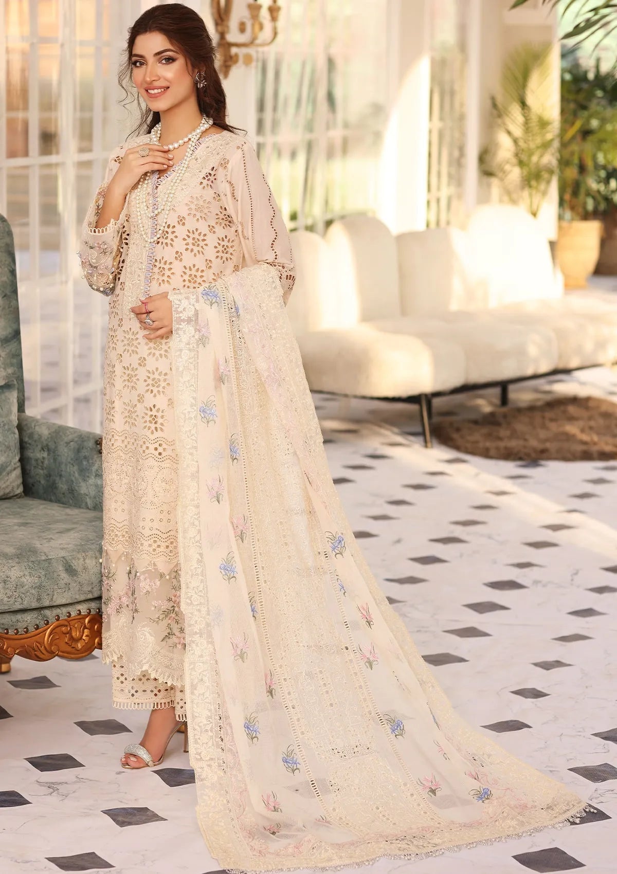 ELC- 07 - Harmony - Elaf Festive Chikankari 2023 - Shahana Collection UK - Eid 2023 - Elaf in UK