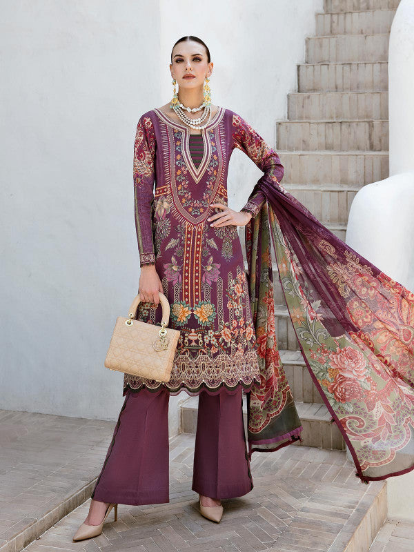 Arya - D#04 - Digital Printed and Embroidered Lawn - Vol 1 - Gulaal SS'23 - Shahana Collection UK