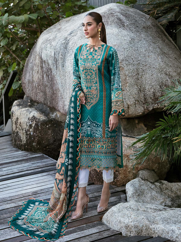 Neena - D#07 - Digital Printed and Embroidered Lawn - Vol 1 - Gulaal SS'23 - Shahana Collection UK