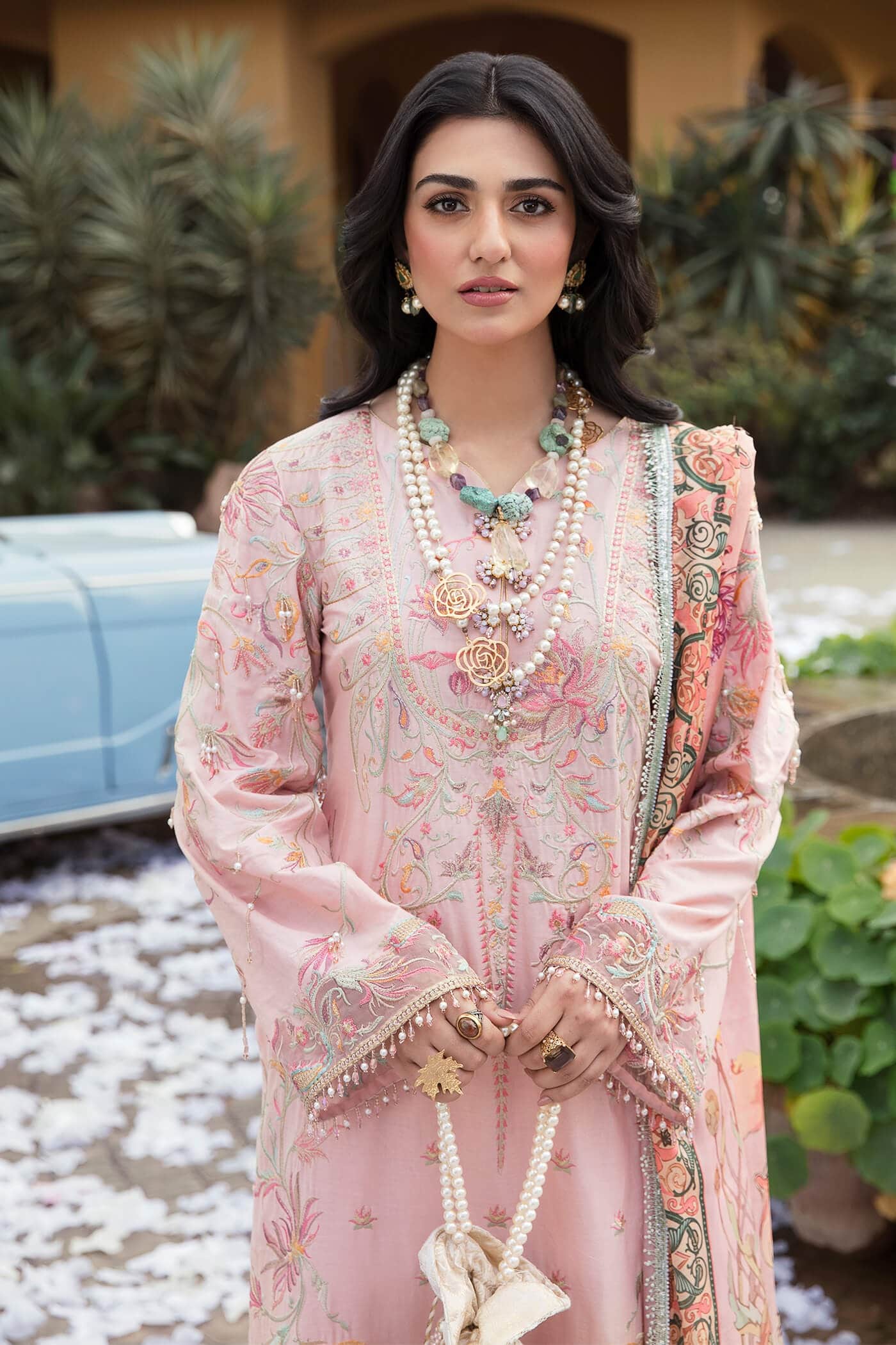 Rose - "The Grand Celebration" - Luxury Lawn'23 - Nilofer Shahid - Shahana Collection UK