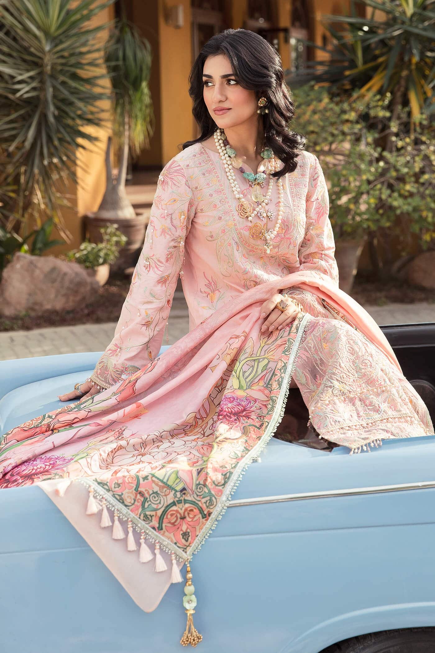 Rose - "The Grand Celebration" - Luxury Lawn'23 - Nilofer Shahid - Shahana Collection UK
