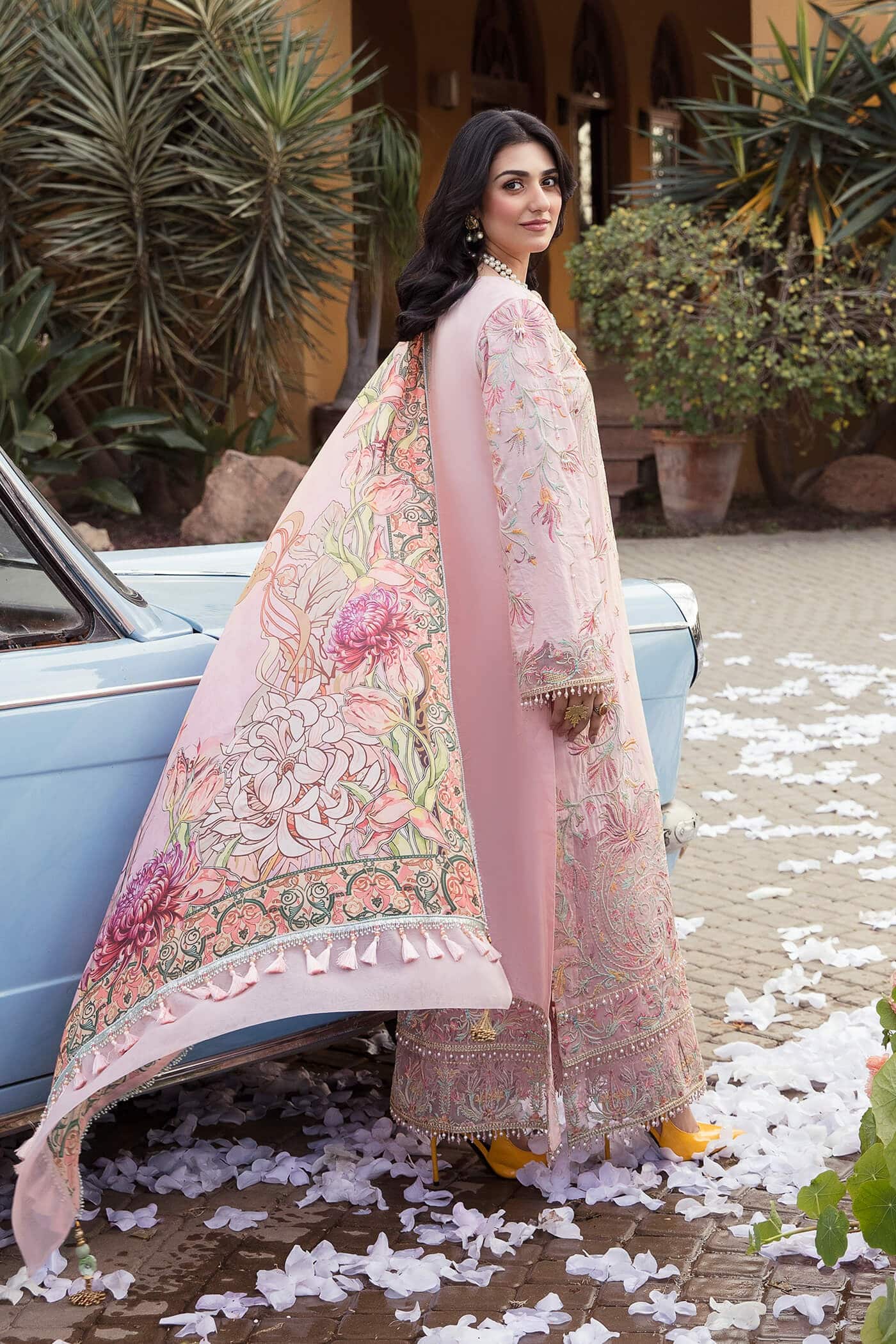 Rose - "The Grand Celebration" - Luxury Lawn'23 - Nilofer Shahid - Shahana Collection UK