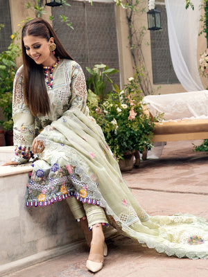 Tuscan Sunset - Maryam Hussain Luxury Lawn 2023 - Shahana Collection UK