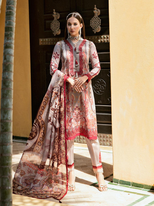 Zaavail- D#10 - Digital Printedand Embroidered Lawn - Vol 1 - Gulaal SS'23 - Shahana Collection UK