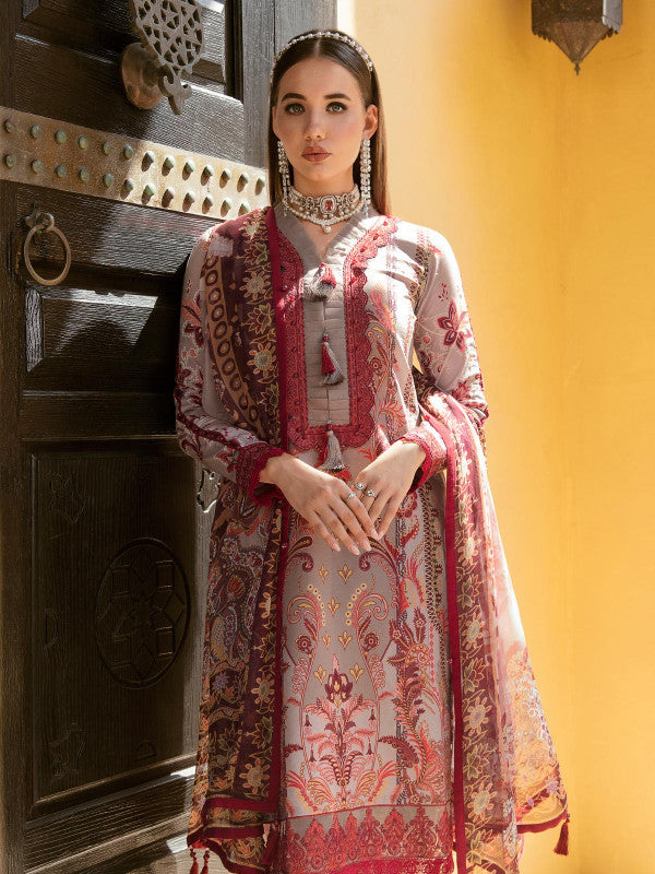 Zaavail- D#10 - Digital Printedand Embroidered Lawn - Vol 1 - Gulaal SS'23 - Shahana Collection UK