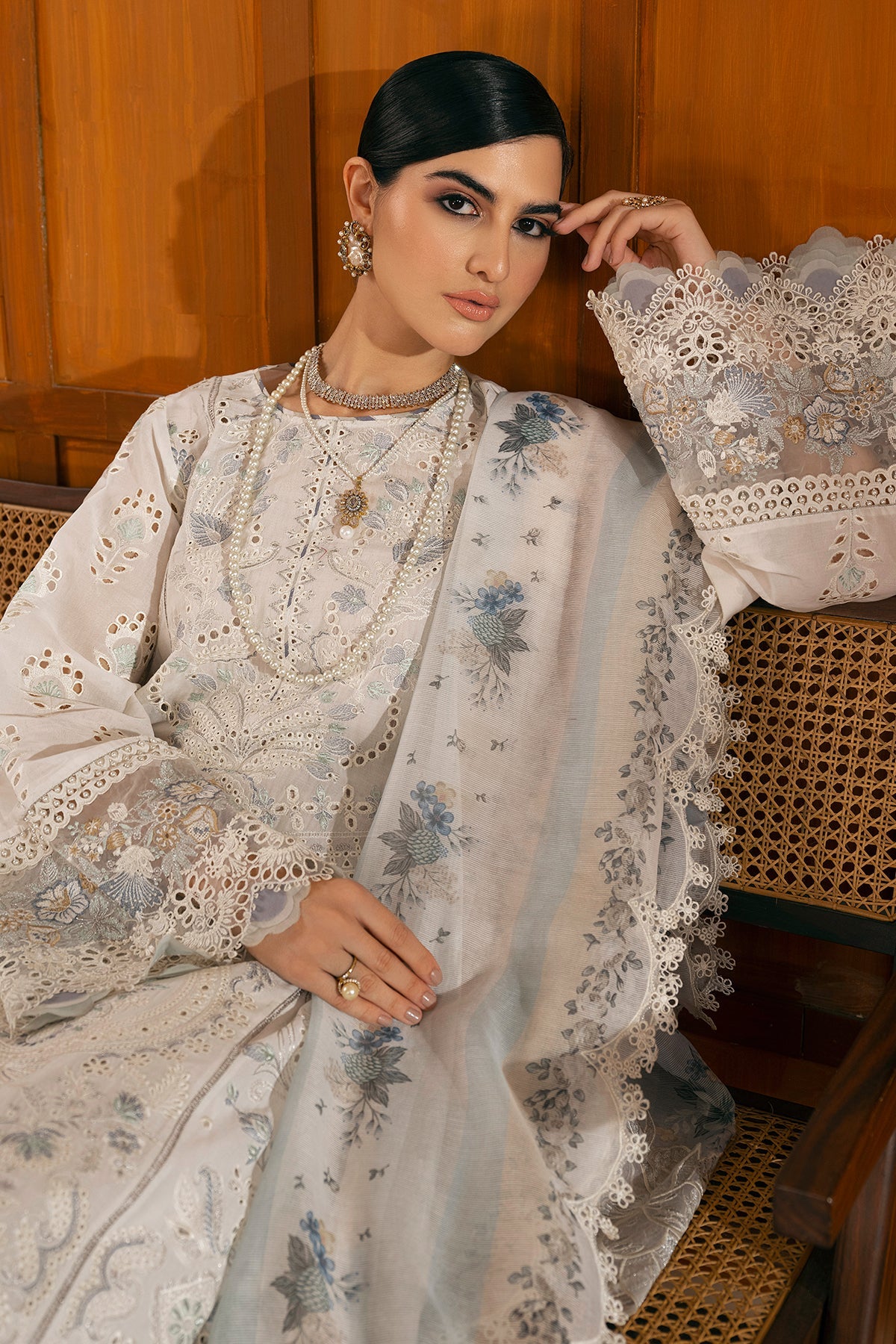 Shop Now, D01 - Embroidered Swiss Lawn 2023 - Baroque - Shahana Collection UK - Wedding and Bridal Party Dresses 