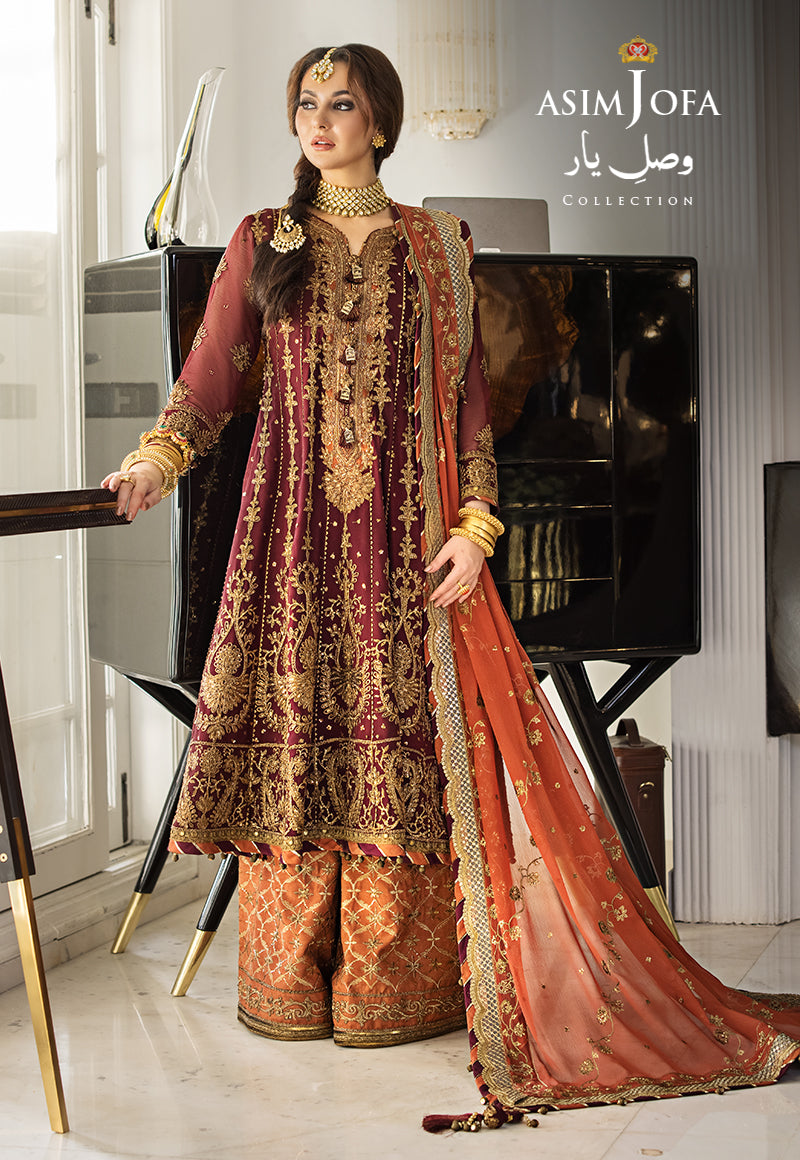 Buy Now, AJVY- 02 - Vasl e yar - Formals 2023 - Asim Jofa - Wedding and Bridal Party Dresses - Shahana Collection UK - Asim Jofa in GCC - UAE fashion 