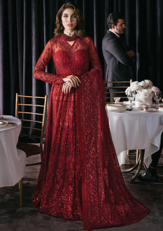 Nirvana - Scarlet - Festive Collection 2023 - Shahana Collection UK