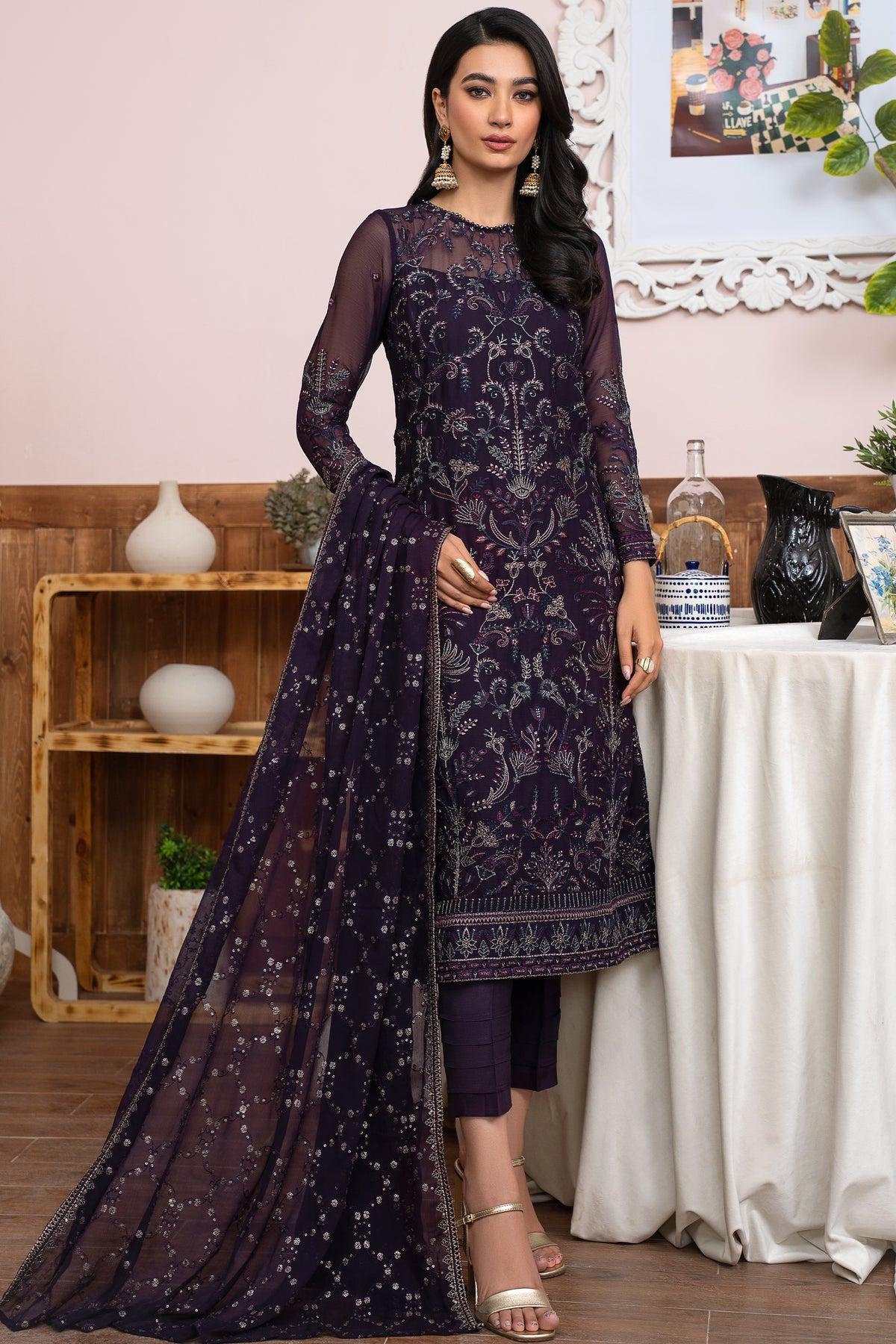 Shop Now, SCARLET - ZLM-05 - Meeral Luxury Formals 2023 - Zarif - Shahana Collection UK - Wedding and Bridal Dresses - Pakistani Dresses in UAE - Shahana UK