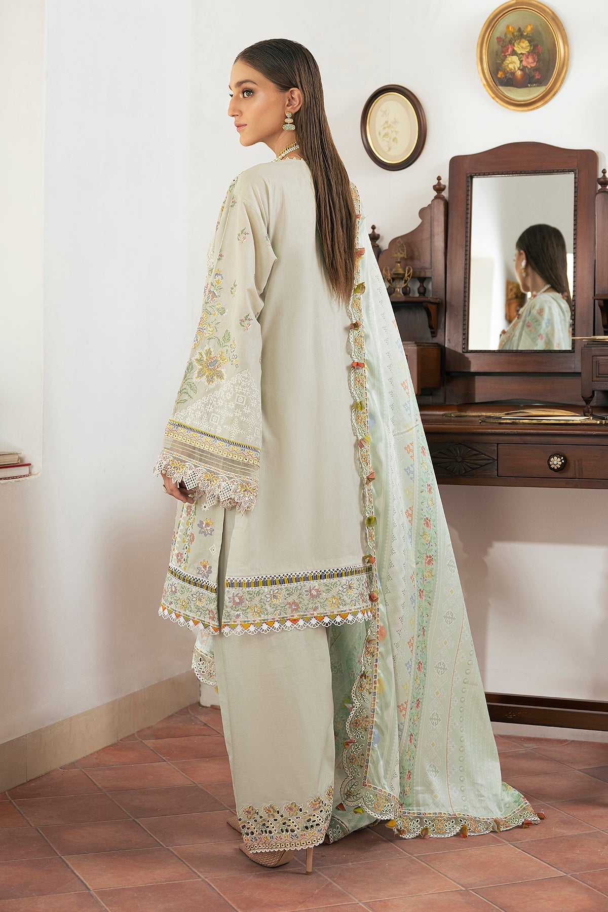 Shop Now, D-07 - Embroidered Swiss Lawn 2023 - Baroque - Shahana Collection UK - Wedding and Bridal Party Dresses 