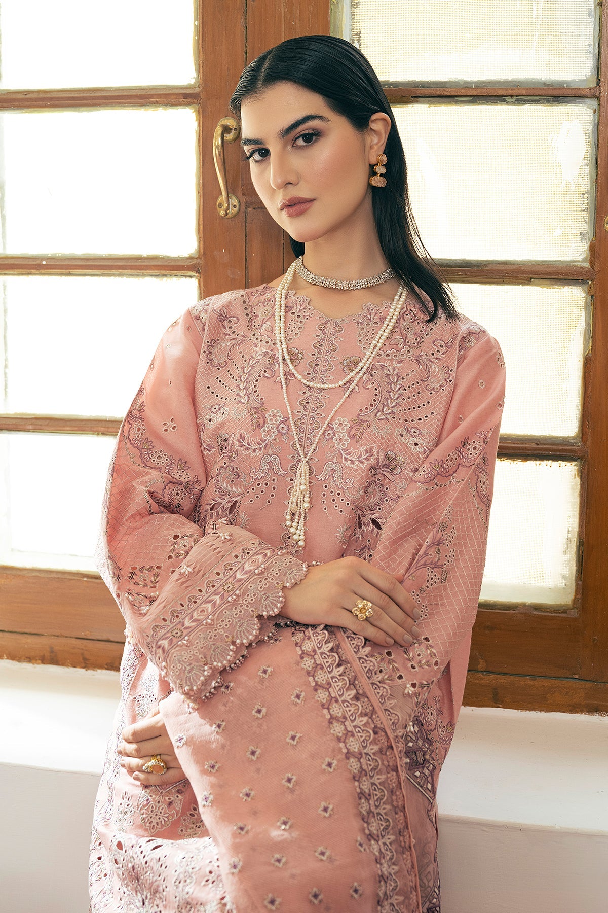 Shop Now, D-08 - Embroidered Swiss Lawn 2023 - Baroque - Shahana Collection UK - Wedding and Bridal Party Dresses 