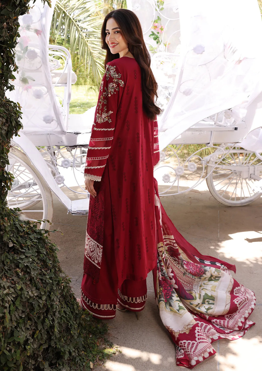 Shop Now, D#10 RED RIDING HOOD  - Festive Chikankari 2023 Vol.2 - Elaf Premium - Shahana Collection UK - Wedding and Bridal Party Dresses 