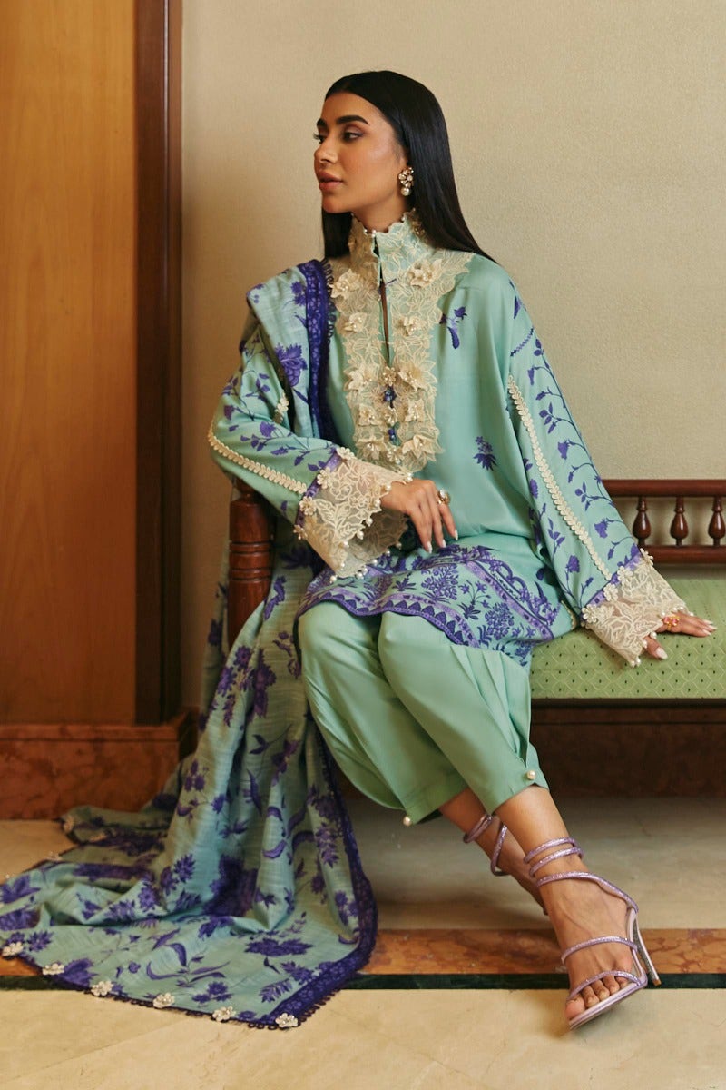 Shop Now - D#10B Muzlin Winter - Vol 1 - Sana Safinaz - Wedding and Bridal Party Dresses - Shahana Collection UK - Pakistani Designer Wear - Winter 2023