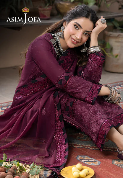 Buy Now- D#05 Silk Lawn - Shadow Work Collection 2023 - Shahana Collection UK - Asim Jofa - Wedding and Bridal party dresses 